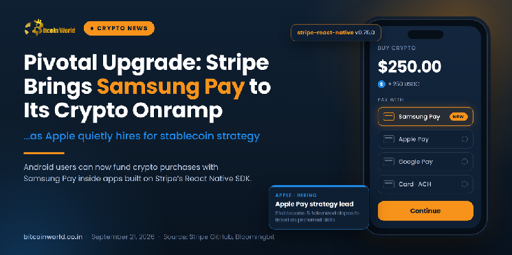 Stripe Adds Samsung Pay to Its Crypto Onramp as Apple Scouts Stablecoin Talent