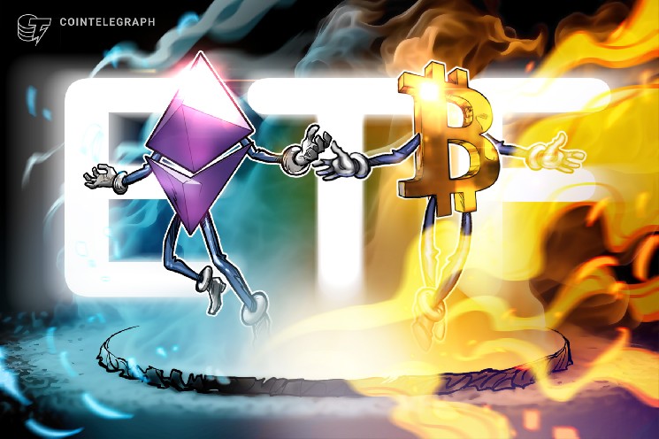 Bitcoin ETFs notch third inflow week as Ether ETFs shed $138M